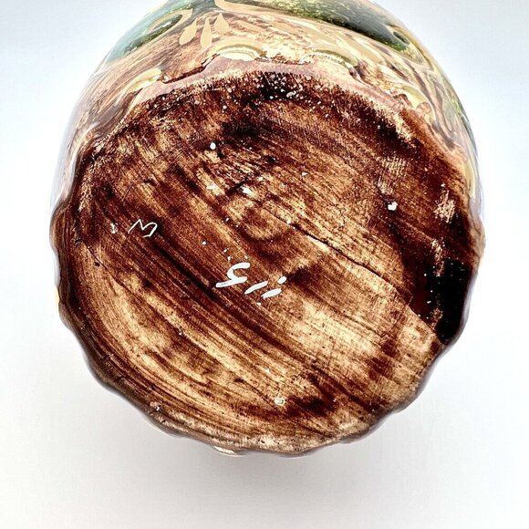 Vintage Ceramic Pitcher Hand Painted Vase Gold Accents - Picture 9 of 10